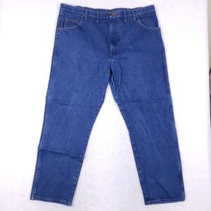 Wrangler Straight Leg Denim Jeans 44x32 Blue